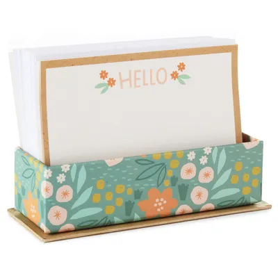 Ivory Floral Flat Note Cards in Caddy, Box of 40 for only USD 10.99 | Hallmark