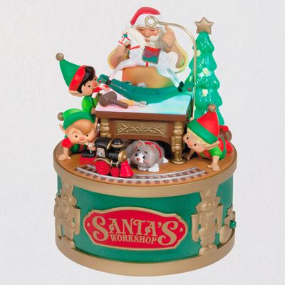 Santa's Workshop Wonders Ornament With Light, Sound and Motion