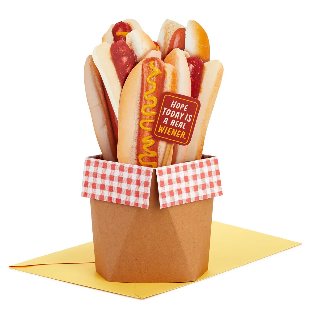 Hot Dogs Hope Today Is a Real Wiener Funny 3D Pop-Up Card for only USD 7.99 | Hallmark