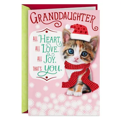 Love and Joy Cute Cat Christmas Card for Granddaughter for only USD 5.29 | Hallmark
