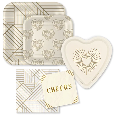 Ivory and Gold Party Essentials Set for only USD 3.99-4.99 | Hallmark