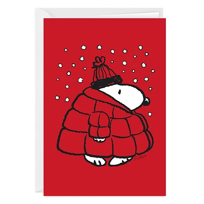 Peanuts® Snoopy in Puffer Coat Custom Christmas Card for only USD 4.99 | Hallmark