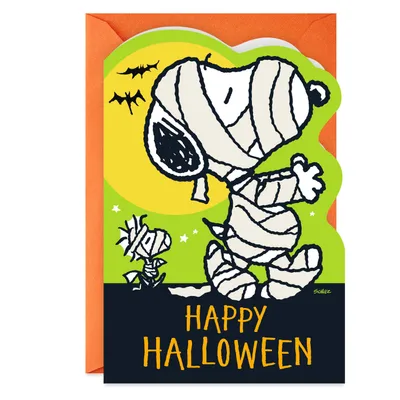 Peanuts® Mummy Snoopy and Woodstock Halloween Card for only USD 2.00 | Hallmark