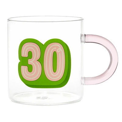 Glass 30th Birthday Mug