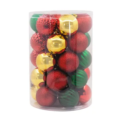 30-Piece Red, Green, Gold Shatterproof Christmas Ornaments Set for only USD 9.49 | Hallmark