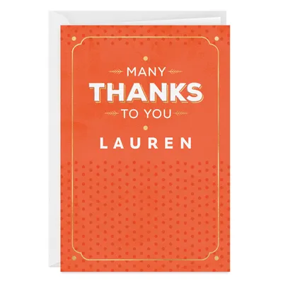Personalized Many Thanks to You Thank-You Card for only USD 4.99 | Hallmark