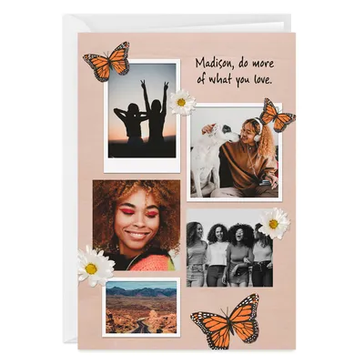 Personalized Butterflies and Daisies Photo Card for only USD 4.99 | Hallmark