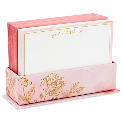 Upscale Pink and White Assorted Blank Flat Note Cards in Caddy, Pack of 40 for only USD 14.99 | Hallmark