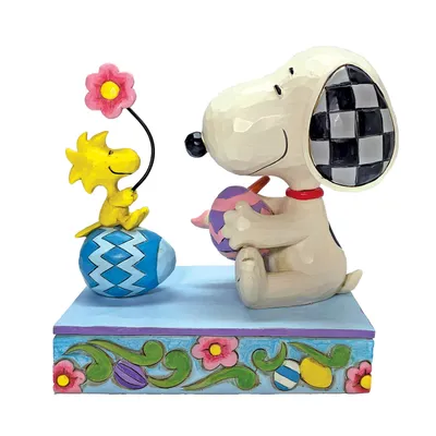 Jim Shore Peanuts Snoopy & Woodstock With Easter Eggs Figurine, 4.25" for only USD 64.99 | Hallmark