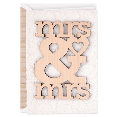 Mrs. & Mrs. Wood and Lace Wedding Card for Two Brides for only USD 8.99 | Hallmark