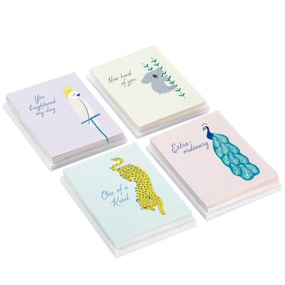 Exotic Animals Assorted Blank Thank-You Notes, Pack of 48