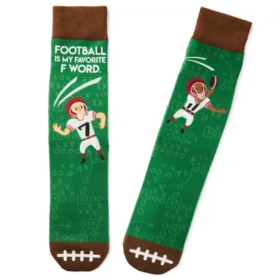 Football Is My Favorite F Word Funny Crew Socks for only USD 12.99 | Hallmark