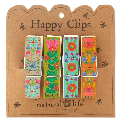 Natural Life Thankful Blessed Floral Happy Clips, Set of 4 for only USD 14.99 | Hallmark