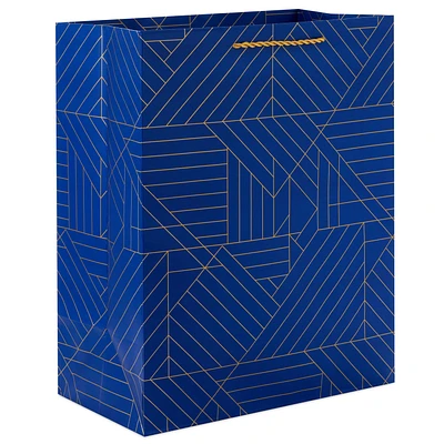 13" Gold Geometric on Navy Blue Large Gift Bag for only USD 4.99 | Hallmark