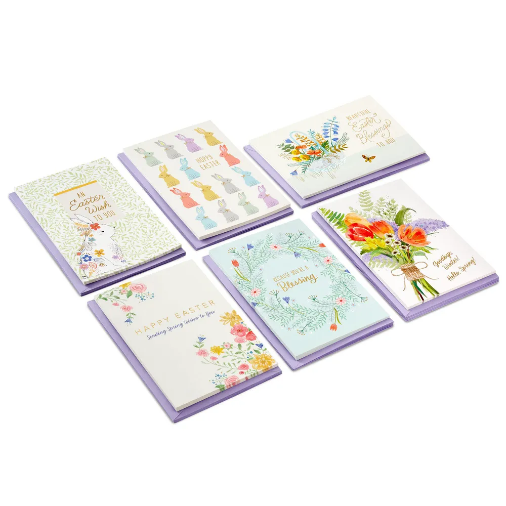 Vibrant Flowers and Bunnies Assorted Boxed Easter Cards, Pack of 36 for only USD 18.99 | Hallmark