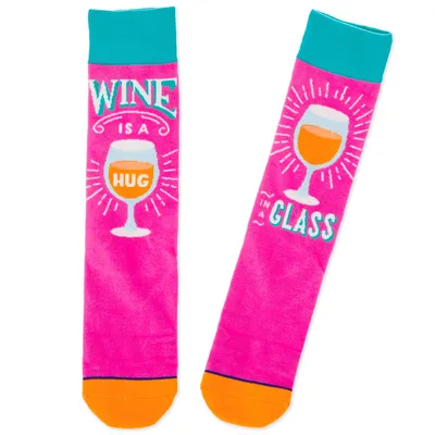 Wine Is a Hug in a Glass Funny Crew Socks for only USD 12.99 | Hallmark