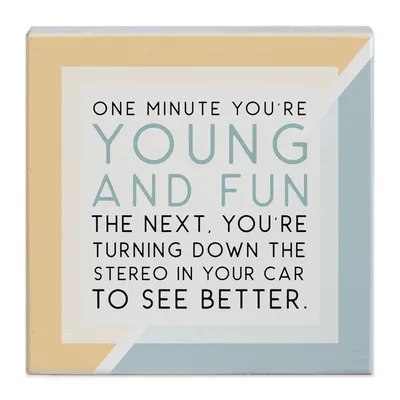 Simply Said Funny Aging Quote Gift-a-Block Wood Sign, 5.25x5.25 for only USD 9.99 | Hallmark