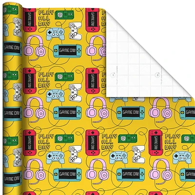 Gaming Gadgets on Yellow Wrapping Paper, 20 sq. ft. for only USD 4.99 | Hallmark
