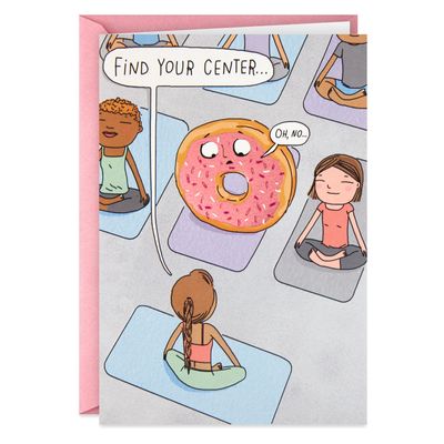 Find Your Center Donut Yoga Funny Birthday Card