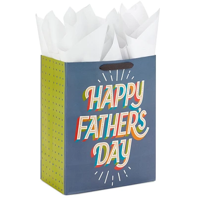 13" Happy Father's Day on Gray Large Gift Bag With Tissue Paper for only USD 5.99 | Hallmark