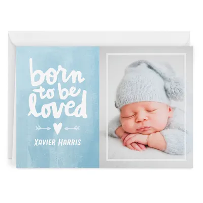 Personalized Born to Be Loved New Baby Photo Card for only USD 4.99 | Hallmark