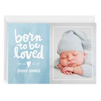 Personalized Born to Be Loved New Baby Photo Card for only USD 4.99 | Hallmark