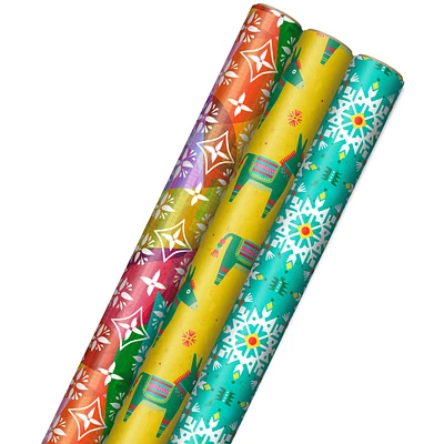 Festive and Fun 3-Pack Multicolored Wrapping Paper, 120 sq. ft. for only USD 16.99 | Hallmark