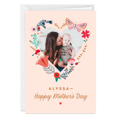 Personalized Flower Heart Mother's Day Photo Card for only USD 4.99 | Hallmark