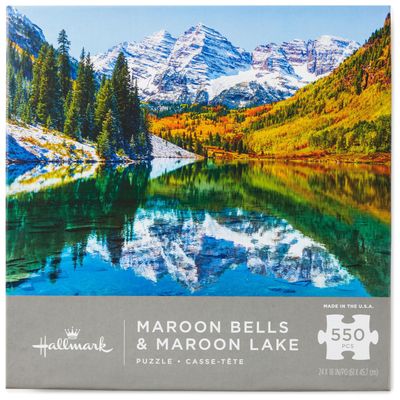 Maroon Bells and Maroon Lake Mountain Scene 550-Piece Puzzle