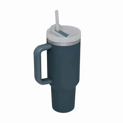Navy Insulated Stainless Steel Travel Mug With Straw, 40 oz. for only USD 29.99 | Hallmark