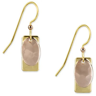 Rectangle and Oval Layered Metal Drop Earrings for only USD 17.00 | Hallmark