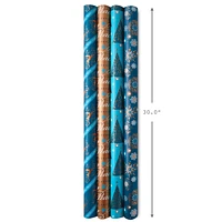 Elegant Blues 4-Pack Blue and Gold Reversible Wrapping Paper, 150 sq. ft. for only USD 19.99 | Hallmark