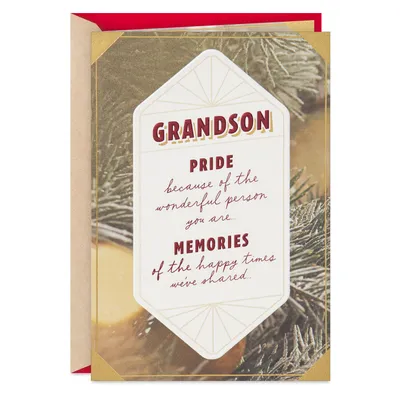 Pride, Memories and Love Christmas Card for Grandson for only USD 4.59 | Hallmark