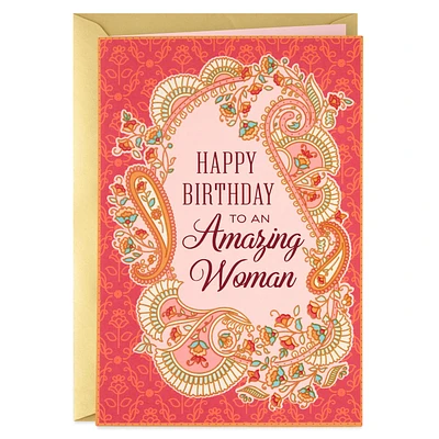 For An Amazing Woman Floral Paisley Birthday Card for only USD 4.99 | Hallmark
