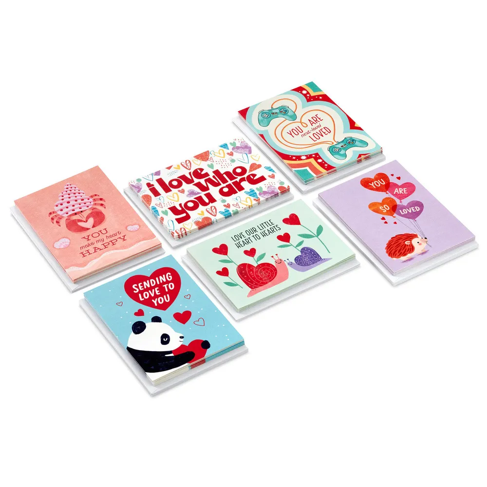 Hallmark Valentines Day Cards Assortment, Pink and Red (36 Cards and  Envelopes)