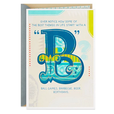 The Best Things Start With a B Birthday Card for Brother for only USD 3.59 | Hallmark