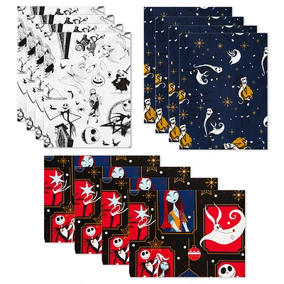 Disney Tim Burton's The Nightmare Before Christmas Assorted Flat Wrapping Paper, 12 sheets for only USD 12.99 | Hallmark