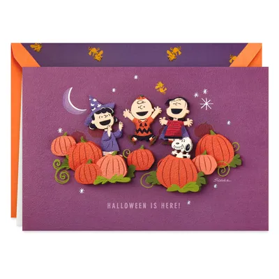 Peanuts® Gang in the Pumpkin Patch Halloween Card for only USD 7.99 | Hallmark