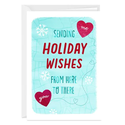 Wishes from Here to There Map Custom Holiday Card for only USD 4.99 | Hallmark