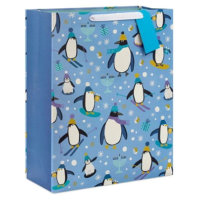 15.5" Penguins and Menorahs Extra-Large Hanukkah Gift Bag for only USD 4.99 | Hallmark