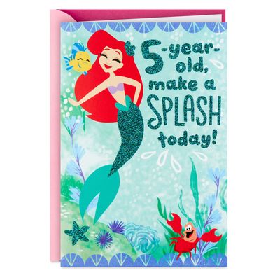 Disney The Little Mermaid Make a Splash 5th Birthday Card