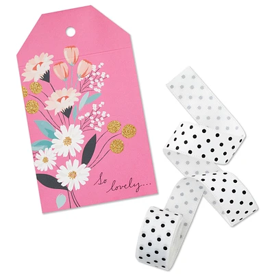 Pink Floral Large Gift Tag and Ribbon Set for only USD 5.99 | Hallmark