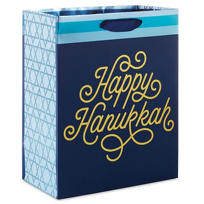 9.6" Happy Hanukkah on Navy Medium Gift Bag for only USD 3.99 | Hallmark