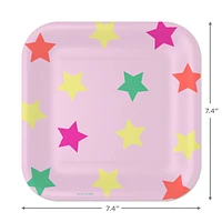 Colorful Stars on Pink Square Dessert Plates, Set of 8 for only USD 3.99 | Hallmark