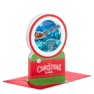 Santa's Sleigh Snow Globe Musical 3D Pop-Up Christmas Card With Motion for only USD 12.99 | Hallmark