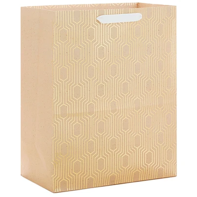 13" Gold Geometric on Tan Large Gift Bag for only USD 4.49 | Hallmark