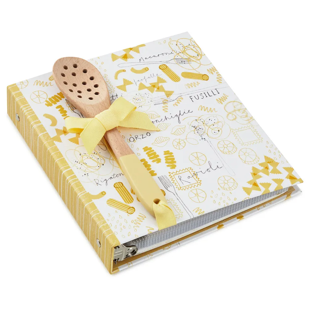 Pasta Recipe Organizer Book With Wooden Strainer Spoon for only USD 32.99 | Hallmark