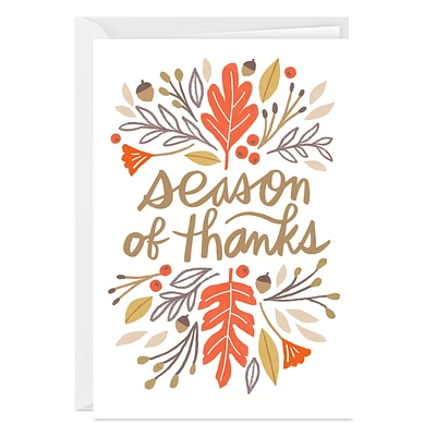 Season of Thanks Custom Thanksgiving Card for only USD 4.99 | Hallmark