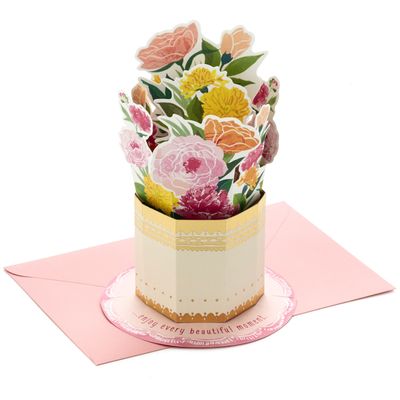 Enjoy Every Beautiful Moment Flower Vase 3D Pop-Up Card