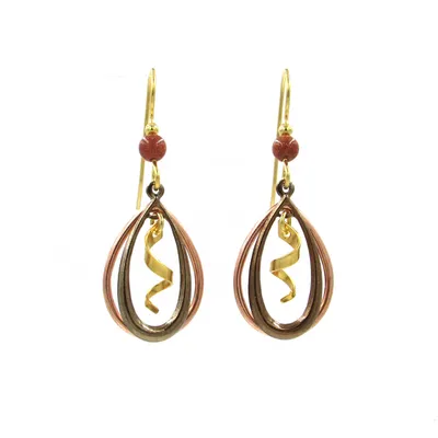 Silver Forest Gold-Tone Mixed Metal Spiral Teardrop Earrings for only USD 21.00 | Hallmark